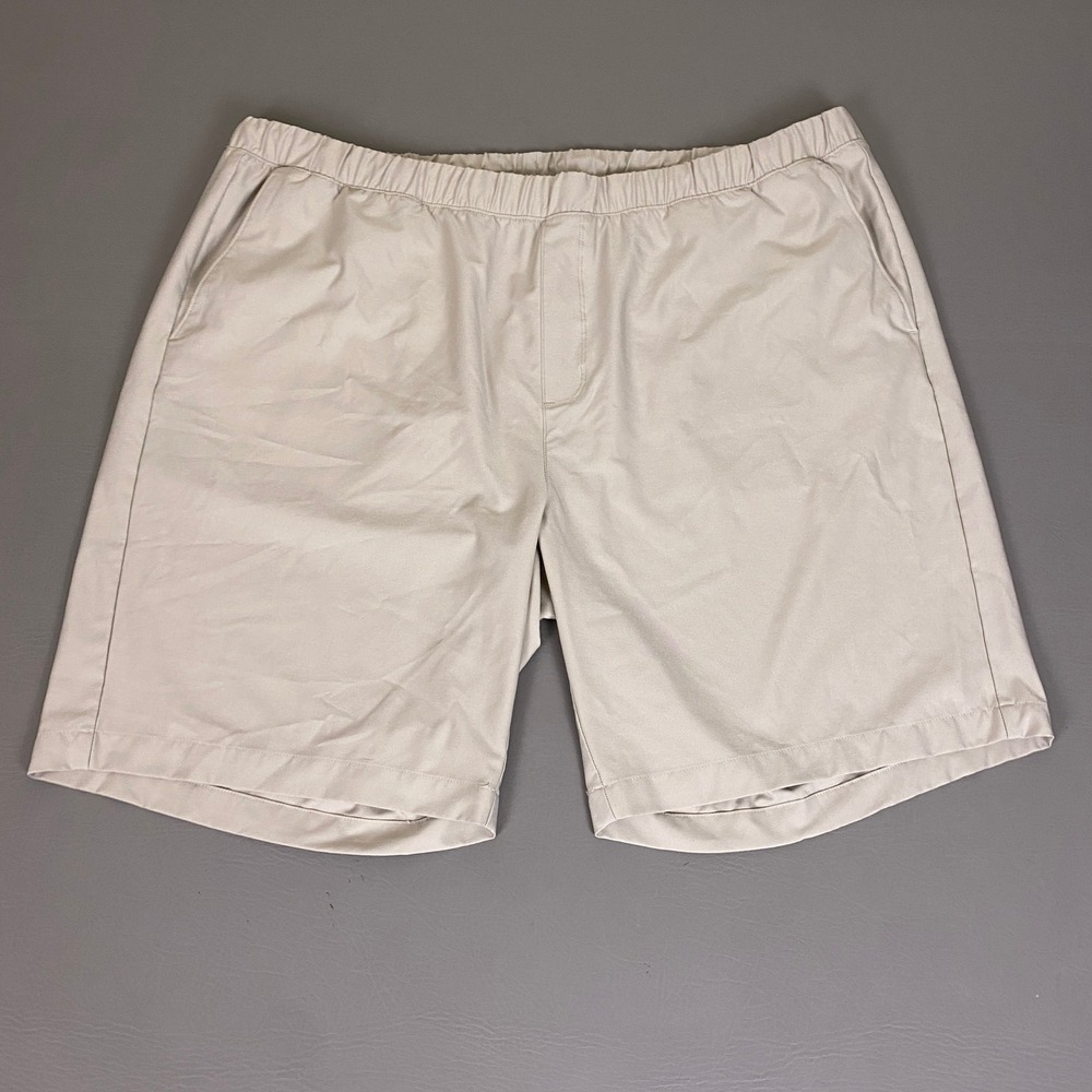 Greg Norman Performance Golf Shorts Mens XXXL Beige Elastic Drawstring 3XL *Wear
